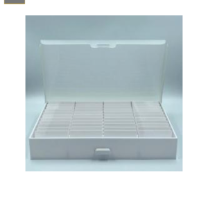 Caja Plastica Exhibidora de Muestras de Diseño Blanca