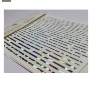 Sticker Lineas Holografico Plateado