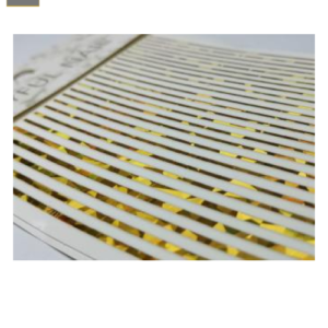 Sticker Lineas Holografico Dorado