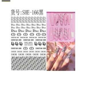 Sticker de GEL 3D para Uñas Letras Dior Negras