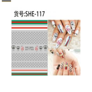 Sticker de GEL 3D para Uñas Letras Chanel Verde y Roja