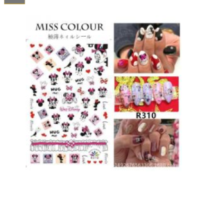 Sticker de GEL 3D para Uñas Letras Minnie Lazo Rosado