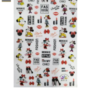 Sticker de GEL 3D para Uñas Minnie Fashion
