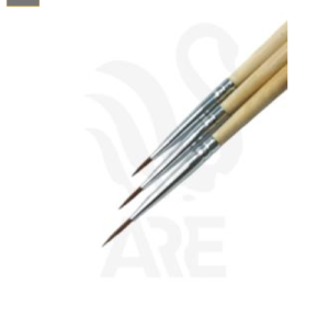 Kit de 3 Pinceles Linner 0, 00, 000 Madera