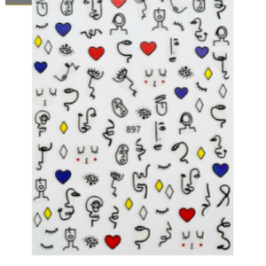 Sticker Caras y Corazones 897