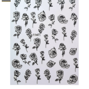 Sticker Rosas Negras 1147