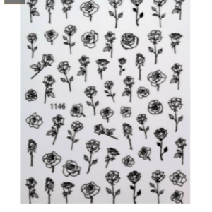 Sticker Rosas Negras 1146