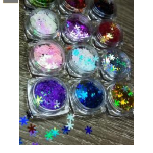 Caja Decoracion Copitos de Nieve 12 Colores