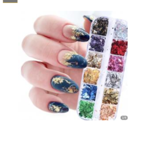 Caja Decorativa Hoja de Oro de Colores Flake