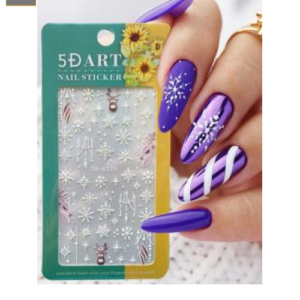 Sticker Venado Rosados y Copos 5D K126