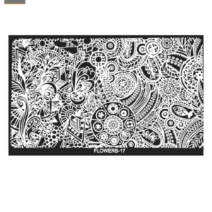 Placa de Stamping Rectangular Flowers-17