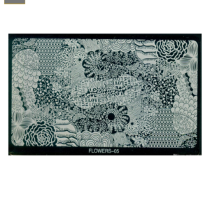 Placa de Stamping Rectangular Flowers-05