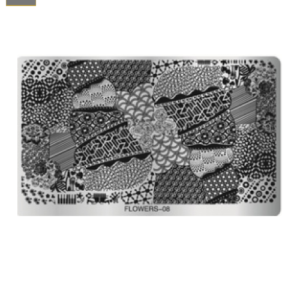 Placa de Stamping Rectangular Flowers-08