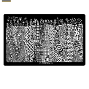 Placa de Stamping Rectangular Flowers-15