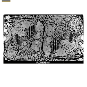 Placa de Stamping Rectangular Flowers-07