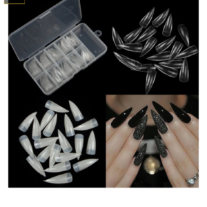 Tip Natural Stiletto en Caja para Uñas Artificiales