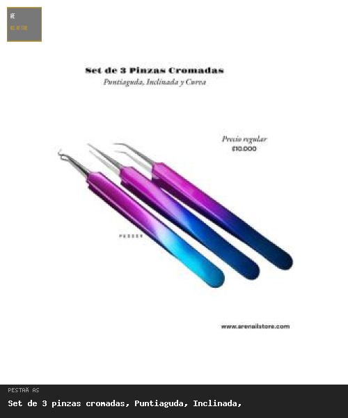 Set-de-3-Pinzas-Cromadas-Puntiaguda-Inclinada-Curva