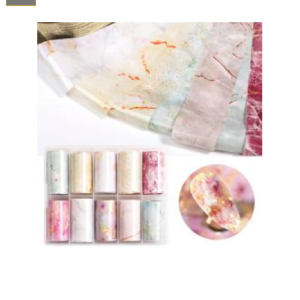 Caja de 10 Foil Pasteles Marmoleado